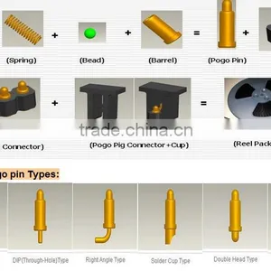 Male Gender and PCB Application 4 Pin Pogo Battery Connector thumbnail-2
