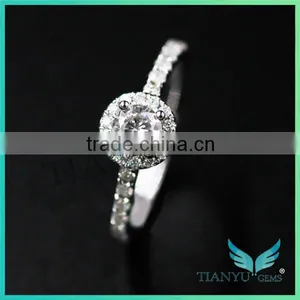 14 k Gold Engagement Ring 4.5mm E F Color Moissanite Diamond Wedding Ring thumbnail-1