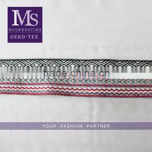 Newest Design 4cm Width Yarn Dyed Ethnic Polyester Bias Tape Wholesale thumbnail-1