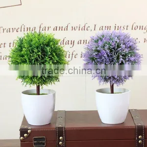 Small Artificial Christmas Trees Small Ball Tree Potted Artificial Plastic Grass Plants Table Decor Gift For Kids thumbnail-1