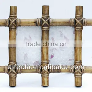 6x4 Eco Friendly Reclaimed Double Bamboo Photo Frame. thumbnail-1