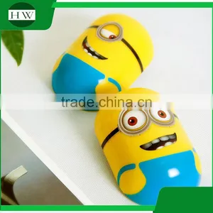 Children Plastic Mini Cartoon Minion Electric Plug Socket Led Sensor Day Night Lamp Light thumbnail-3