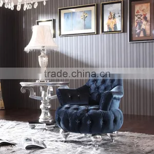 Solid Wood Furniture Concise Cosy Design Living Room Leisure Fabric Single Sofa thumbnail-1