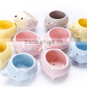 Cartoon Succulent Flowerpot Ornaments Small Ceramic Animal Planters thumbnail-1