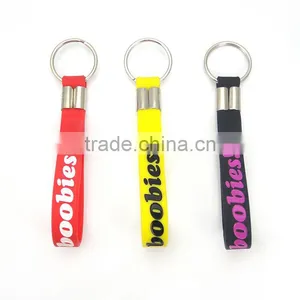 New Silicone Bracelet Rubber Keychain thumbnail-1