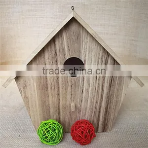 Paulownia Small Wooden Bird Houses Prefabricated Wood Houses Wood Bird House With Round Window thumbnail-1