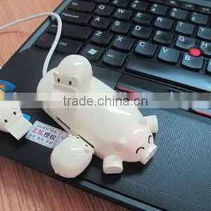 New Arrival Lovely Cartoon Pig Design 3 Port USB Hub 2.0 USB Interface Promotion Gift Choice Present With Card Reader Function thumbnail-4