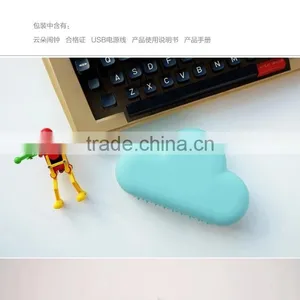 Ultra Mute Voice Control Snooze Bedside Clock Clouds Shape Alarm Clock Led Digital Calendar Display Wall Clock thumbnail-4