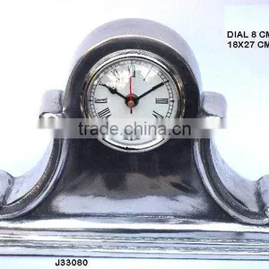 Classical Style Round Dial Table Clock in Mirror Polish Finish and Also Available in Nickel Plating thumbnail-1