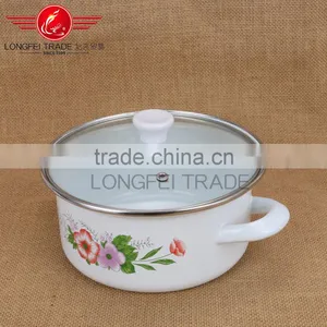020856 New Design Hot Sale 3pcs Enamel Cookware Set With Glass Lid thumbnail-3