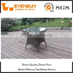 Coffee Shop KD Aluminum PE Wicker Table thumbnail-1