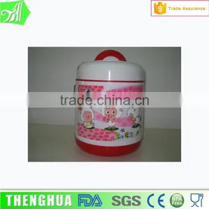 Round Shape BPA Free 2 Separated Plastic Lunch/Bento Box With Handle thumbnail-1