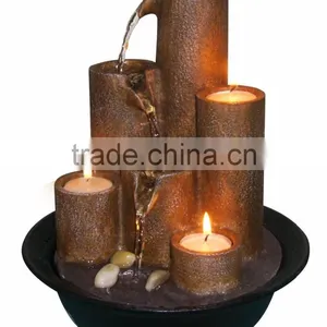 Tiered Column Tabletop Fountain With 3-Candles thumbnail-1