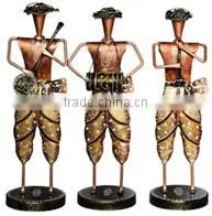 IRON PAINTED MUSICAL MEN (SET OF 3) NEW thumbnail-1