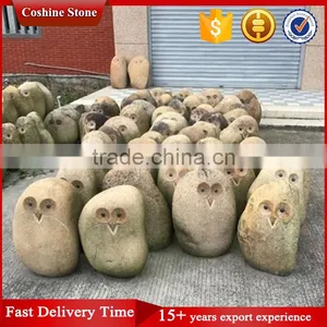 Cute Cartoon Animal Sculpture, Granite Owl Carving thumbnail-5
