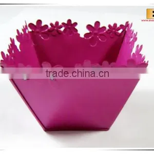 Colourful Sqaure Metal Flower Pot Flower Bucket thumbnail-2