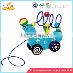Wholesale Fashion Wooden Children Pull Zebra Car Toy Best Design Wooden Pull Zebra Car Toy W05B039 thumbnail-3