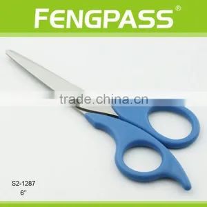 S2-1287 6" Stainless Steel ABS Plastic Handle Stationery Scissors / Kid Scissors With Tail thumbnail-1