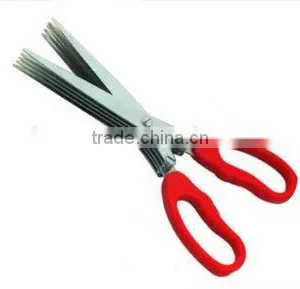 Multi-functional 5- Blade Herb Scissor With PP Handle thumbnail-1
