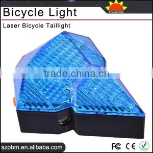 Factory Wholesale OEM Blue Diamond Style Wireless LED Laser Bicycle Bike Safelight Taillight thumbnail-1