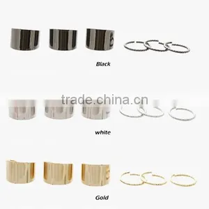 Wholesale Fashion Jewelry Ladies Gold Finger Ring Set Midi Ring Set thumbnail-2