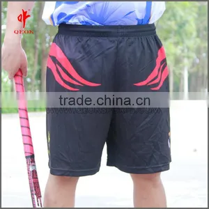 Black With Fire Pattern Men's Hockey Shorts thumbnail-1