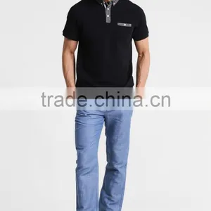 MGOO 100% Cotton Polo Shirts For Men Color Combination Collar Design Polo Shirt With Chest Pocket thumbnail-4