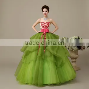 MGOO Factory Custom Made One Piece Cheap Price Prom Dress Strapless Flowers Ball Gown Maxi Dress L000110 thumbnail-2