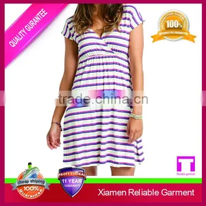 2016 Women Frock Dress Baby Girl Stripe Sexy Sun Dresses thumbnail-1