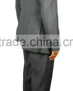 NAAMS MEN'S WOOL 2 BUTTON 2 VENT SLIM FIT SUIT JACKET FLAT FRONT PANT OVERCHECK / WINDOWPANE thumbnail-2