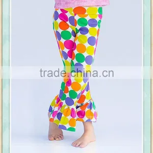 Rainbow Polka Dots Ruffle Pants Sew Sassy Icing Legging Wholesale Icing Pants thumbnail-1
