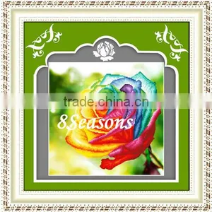 Handmade Multicolor Flower Pattern Embroidery Diamond Painting DIY Kit Cross Stitch For Living Room thumbnail-1