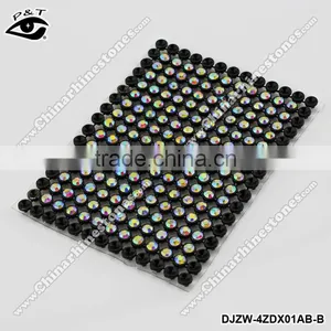 Hot Fix Aluminum Rhinestone Mesh 3MM SS10 Crystal AB Silver Base Mesh For Clothing Shoes Dress thumbnail-4