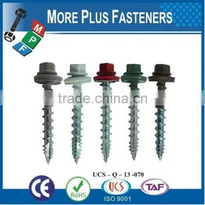 Made In Taiwan Hex Washer Head Bonded Washer Roof Screw Painted Head Hex Roof Screw Polycarbonate Dome Sealer Screw Metal Timber thumbnail-1