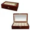 Mahogany 10PC. Wooden Watch Box Case thumbnail-1
