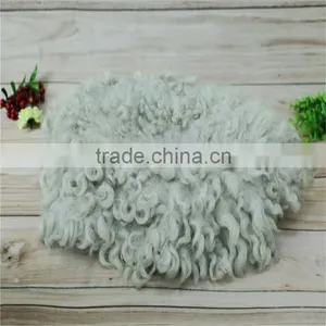 Curly Round Felted Blanket Basket Filler Newborn Wool Blanket Backdrop Photography Props Background Fully Wool Basket Stuffer thumbnail-6