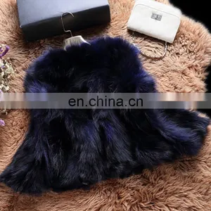 Navy Color Genuine Fur Outer Garment Winter Raccoon Fur Outer Wear thumbnail-2