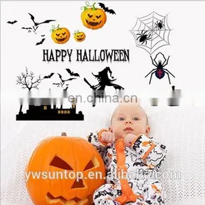 Happy Halloween Castle Pumpkin Bat Window/Wall Sticker Halloween Decoration Home Decoration thumbnail-1