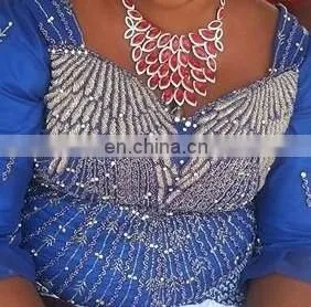 Hand Made Indian French Lace With Beaded and Stone 2015-2016 Fashion Blouse D.No.105 thumbnail-1