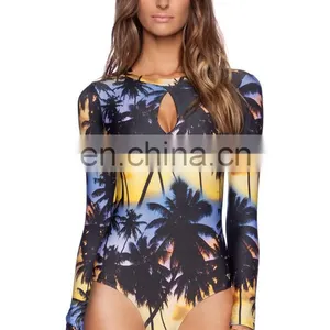 Custom Printed Three-quarter Sleeves Sexy Backless Women Rash Guard thumbnail-1