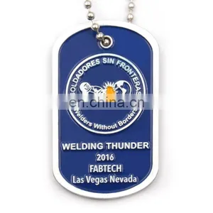 Silver Finish Aluminum Engrave Your Own Logo Dog Tag Pendant thumbnail-1