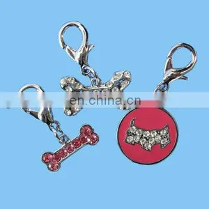 Customized Metal With Crystal Bone Shape Zinc Alloy Lovely Key Trinket thumbnail-1