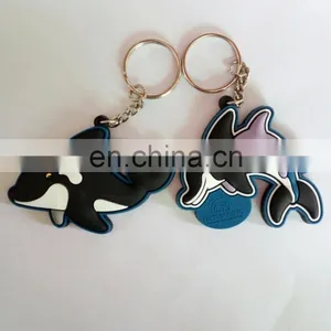 3D Custom Dolphin Shaped Soft Pvc Heart Lovers Keychain thumbnail-4