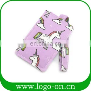 High Quality Printing Unicorn Leather Luggage Tag With Strape thumbnail-1