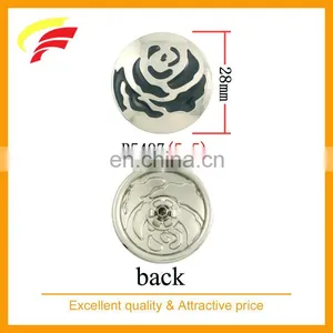 Zinc Alloy Custom Enameled Rose Flower Pattern Snap Button thumbnail-1