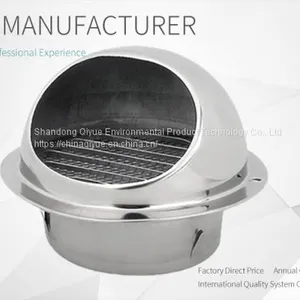 Stainless Steel Ventilation Wall Air Vent Exhaust Extractor Ducting 180mm Bull Nose Bathroom Extractor Outlet Grille Louvres thumbnail-2