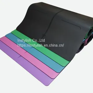 Eco-frinedly Natural Rubber PU Yoga Mat With Customized Alignment Line thumbnail-1