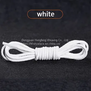 Premium Shoe Laces Cotton Thin Dress Black Leather Waxed Custom Round Shoelaces thumbnail-4
