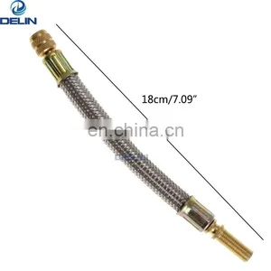 180mm Stainless Steel Braided Flexible Hose Car Wheels Tyre Valve Stems Extensions Tube Adapter thumbnail-3