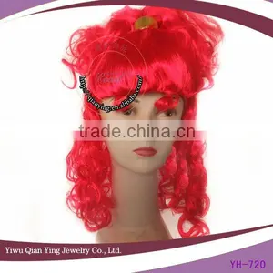 Fashion Ladies Bright Red Curly Carnival Wig Wholesale thumbnail-1